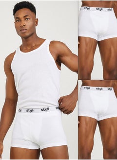 Buy Pack of 2 - Cotton Elasticated Waistband Trunks in Saudi Arabia