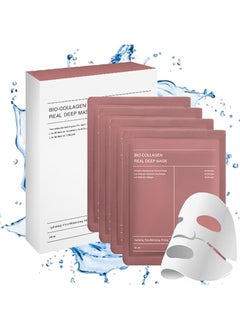 Buy Hydrogel and Bio-Collagen Real Deep Mask，Extra Soft Moisturizing Molecules and Cleansed Skin 4pcs x 34ml, Sensation, Mix, Dry in Saudi Arabia