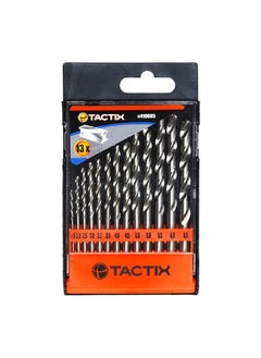 Buy 13-Piece Break-Resistant HSS Twist Drill Bit Set with Plastic Storage Case Chrome 6.5 mm 410085 in Saudi Arabia