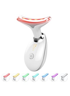Buy Facial Neck Lifting Machine Sonic Face Massager Beauty Device, Wrinkles Remover Skin Rejuvenation Anti-aging Rechargeable 3 Modes, White in Saudi Arabia
