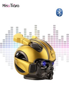 Buy Bumblebee Helmet Portable Wireless Bluetooth Dual Built-in Speaker with Blue Eyes Effect Classic Style in UAE