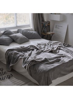 Buy Bed Blanket cotton Grey 100x120cm in Saudi Arabia