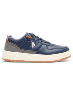 Buy Men's Navy Low-Top Sneakers - Stylish Casual Shoes with Grey and Tan Accents, Durable and Stylish Casual Footwear in UAE