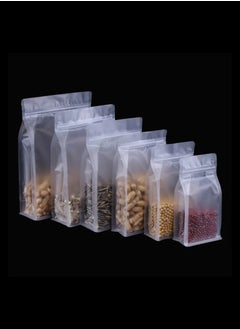 Buy 50 Pcs Resealable Stand Up Bags Matte Clear Zipper Lock Heat Seal Pouches with Tear Notch for Zip Food And Coffee Storage Lock Packing in Saudi Arabia