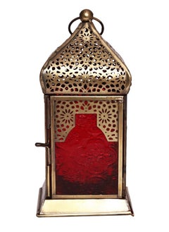 اشتري HilalFul  Handmade Lantern, Medium | Suitable for Living Room, Bedroom and Outdoor | Perfect Festive Gift for Home Decoration in Ramadan, Eid, Birthdays, Weddings, Housewarming | Made of Iron | Red في الامارات