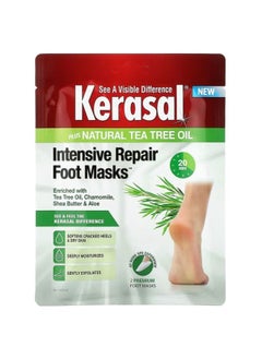 اشتري Kerasal, Intensive Repair Foot Masks Plus Natural Tea Tree Oil, 2 Foot Masks في الامارات