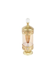 Buy Glass candlestick with gold base and lid in Saudi Arabia