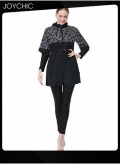 اشتري Modest Swimwear for Women Full Cover Long-Sleeved Burkini Beachwear Plus Size Islamic Swimsuit Surfwear في السعودية