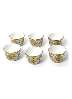 اشتري Set of 6 Pieces Cawa Cups Traditional Arabian Design Cups for Tea, Coffee Perfect for Home and Office في الامارات