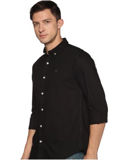 Buy U.S. ELK Men's Button Down Slim Fit, Casual Style semi Shirt Dressing | Long Sleeve | Smart Fit Cuff Black in UAE