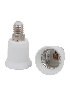 اشتري 2 Piece E14 To E27 Extender Adapter Converter Lamp Bulb Socket Holder White في مصر