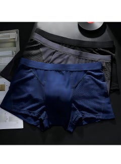 اشتري 3 Pack Set Men's Mesh Boxers Shorts Briefs Quick-drying Modal Breathable Soft Underpants Summer Cool High Elastic Teenager Classic Underwear في السعودية