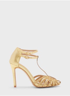 Buy Diamante T-Bar Ankle Strap  Sandal in Saudi Arabia