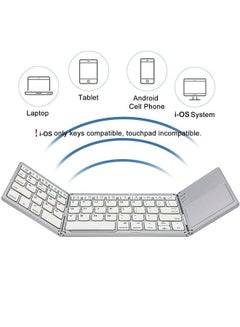 Buy Mini Bluetooth Folding Keyboard Compatible with Windows/iOS/Android White in Saudi Arabia