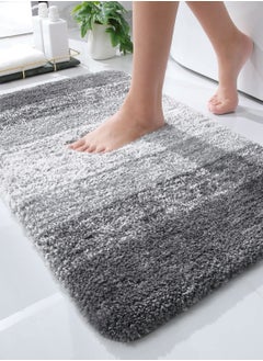 Buy Luxury Bathroom Rug Mat, 50x80cm,Extra Soft and Absorbent Microfiber Bath Rugs, Non-Slip Plush  Bath Carpet, Machine Wash Dry(Grey) in Saudi Arabia