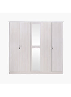 اشتري Valencia 5-Door Wardrobe With Mirror 55x208x211 cm في الامارات