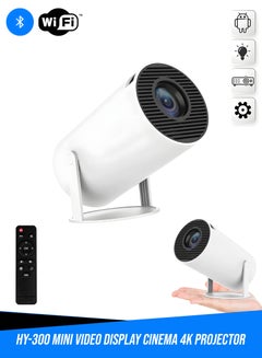 Buy HD Smart Projector 120ANSI Lumens Android 11 Portable Mini Cinema 130 Inches Screen Display Lamp 4K Home Movie Theater Gaming Video Presentations 180 Degree Rotating Screen Mobile Phone Projection in UAE