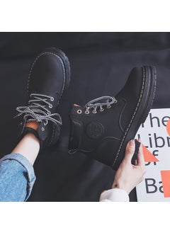 اشتري 2024 Couples Ankle Boots Chunky British StyleBlack Black في الامارات