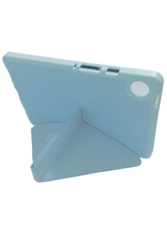 Buy Soft TPU Case Compatible with Samsung Tab A9 8.7 Inch 5 in 1 Multiple Viewing Angles, Pencil Holder, Auto Wake/Sleep Baby Blue in Egypt