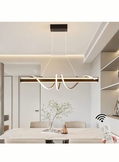 Buy Modern Chandelier 55w Adjustable Led Remote Control Linear Kitchen Light Wave Chandelier in Saudi Arabia