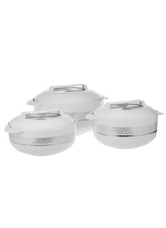 Buy Hotpot Sparkle Fully Covered Inner Stainless Steel Insulated Casserole Food Warmer Keeps Food Warm For Hours, 3 Pc Set Gift Hotpot - 2.5,3.5,5.0L in UAE