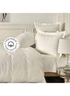 اشتري Home White Colletion Santino 100% Cotton Double Duvet Cover Set في الامارات