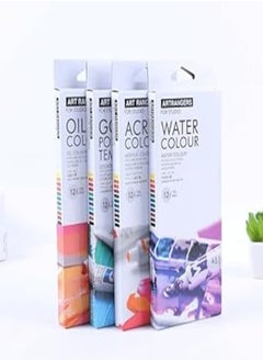 Buy Art Ranger 4 Sets Acrylic/Watercolor/Gouache/Oil Paint [12 Tubes x 12ml], Multicolor in Egypt