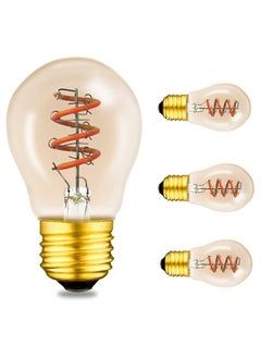 Buy Globe LED Filament Bulb, Dimmable 3 Watt Spiral Filament G45, Gold E26 Base, Amber Glass, Soft Warm White 2200K, Edison Light Bulbs 25 Watt Equivalent, for Pendant, Chandeliers Vanity Wall (4Pcs) in Saudi Arabia