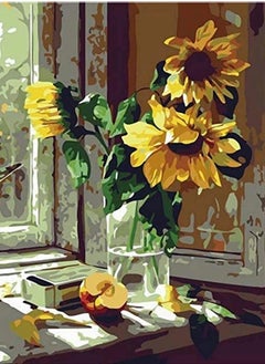 اشتري Paint by Numbers DIY Acrylic Painting Kit for Adults & Kids Beginner – - Vivid Sunflower (Without Frame)- 40cm x 50cm في الامارات