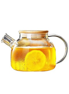 اشتري Heat And Cold  Resistant Glass Teapot Set Clear 1000ml في السعودية