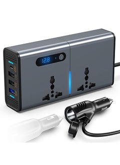 Buy Car Power Converter with LCD Screen,Car Inverter with 1.2a & 2.4a USB,1 QC 3.0 USB and 1 Type C Port for Car/Truck/SNV in Saudi Arabia