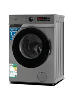 Buy Washing Machine Automatic Front Load 6 KG, 15 Programs, Silver in Saudi Arabia