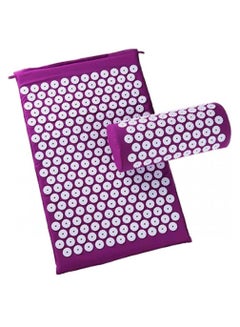 Buy Acupressure Acupuncture Massage Mat and Pillow Set Relax Yoga Sports Workout Relaxation (Purple) in UAE