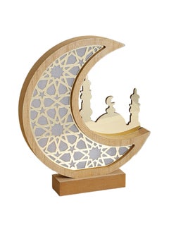 Buy Ramadan Eid Mubarak Ornaments Wooden Moon Star Ramadan Table Plaque Ornament Tabletop Decoration for Festival Home Party Supplies (Mosque) in UAE