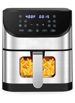 اشتري Air Fryer 7L Oilless 1500W Electric Healthy Oven Cooker Large Capacity with Visible Cooking Window, 10 Presets in One Touch, Digital Control, Customerized Cooking, Non-Stick Basket في السعودية