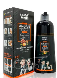 Buy Shampoo With Argan Oil Fast Coloring And Covering Gray Hair Natural Black in Saudi Arabia