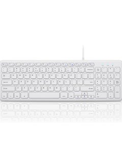 Buy PERIBOARD-213W Wired Quiet USB Scissor Keyboard - 14.45x4.76x0.70 Inches - Compact Design with Number Pad - White - US English (PERIBOARD-213US) in UAE