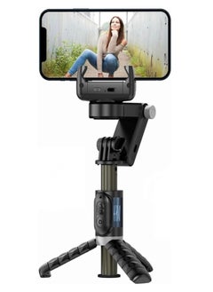 اشتري Gimbal Stabilizer Tripod for smartphones with light handheld or portable 360° rotation with face tracker and wireless remote control compatible with iPhone and Android في الامارات