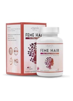 Buy Femi Hair Capsules for Thickening and Nourishing Hair 60 Capsules with a Rich Blend of Vitamins and Minerals in Saudi Arabia