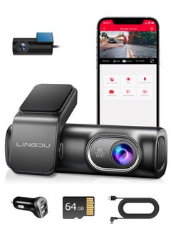 اشتري Dash Cam Car Dash Camera 1080P Dash Cam Front and Rear Inside, Dual Dash Cam Front 4K and Inside 1080P with GPS, 5G WiFi, APP and Voice Control, Loop Recording, G-Sensor, WDR, Parking Monitor في السعودية