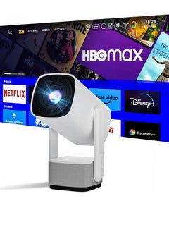 اشتري Portable Mini Cinema Rechargeable Projector 5000 Lumens HD Smart Projector With 150 Inches Screen Display Lamp 4K Cinema Projector 230 Degree Rotating Screen Mobile Phone Projection - HY400 في الامارات