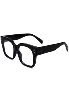 اشتري Women's anti-blue light glasses, oversized square thick frame style, suitable for computer glasses and gaming glasses في السعودية