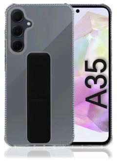 Buy Case Cover For Samsung Galaxy A35 With Magnetic Hand Grip 3 in 1 Clear / Black in Saudi Arabia