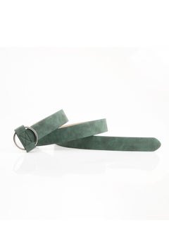 اشتري Ladies Retro Pu Sweater Coat Dress Decorative Belt 105cm Green في الامارات