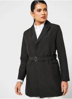 Buy Longline Blazer With Waist Tie in Saudi Arabia