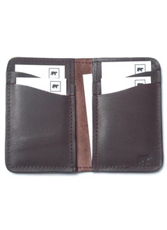 Buy Odra Men's Vertical Real Leather Wallet - Model NO22 - Dark Brown in Egypt