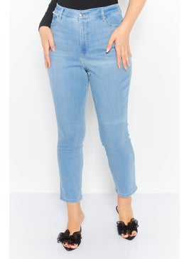 Buy Women Skinny Fit Washed Stretchable Denim Jean, Blue in UAE