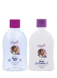 Buy Elegant 200ml Lavender Baby Oil + 200ml Baby Lotion in UAE