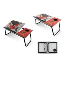 Buy Portable Folding Laptop Table With Cup Holder And iPad Multicolour 28x60x40cm in Saudi Arabia