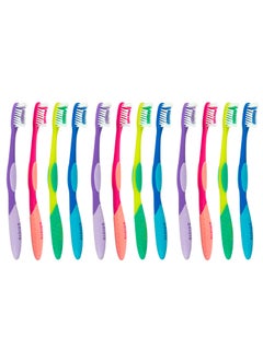 اشتري Shield Care Pro-Clean Toothbrush with Small Head for Better Reach (Family Care - Soft Bristles) Individually Wrapped - 4 Colors - 12 Count (Pack of 1) في الامارات